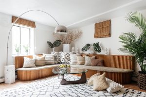 mid century modern asian living room